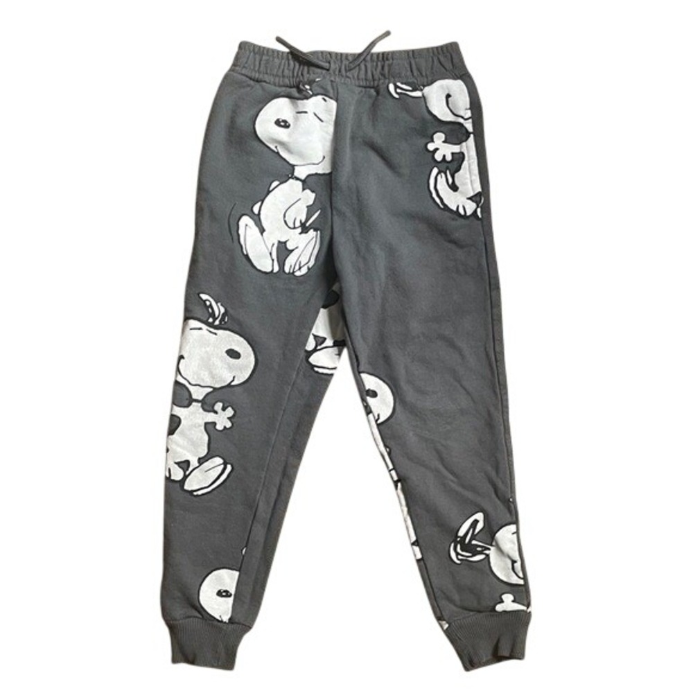Peanuts Snoopy Fleece Joggers Toddler 5T Charcoal Gray Excellent All Over Print‎